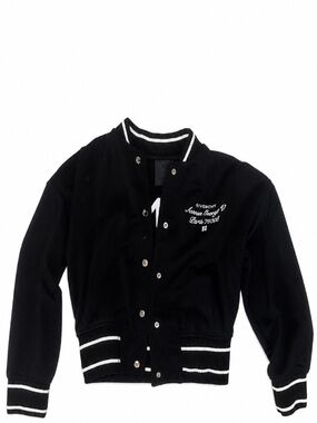 Givenchy Kids Black Cropped Varsity Bomber Jacket Logo